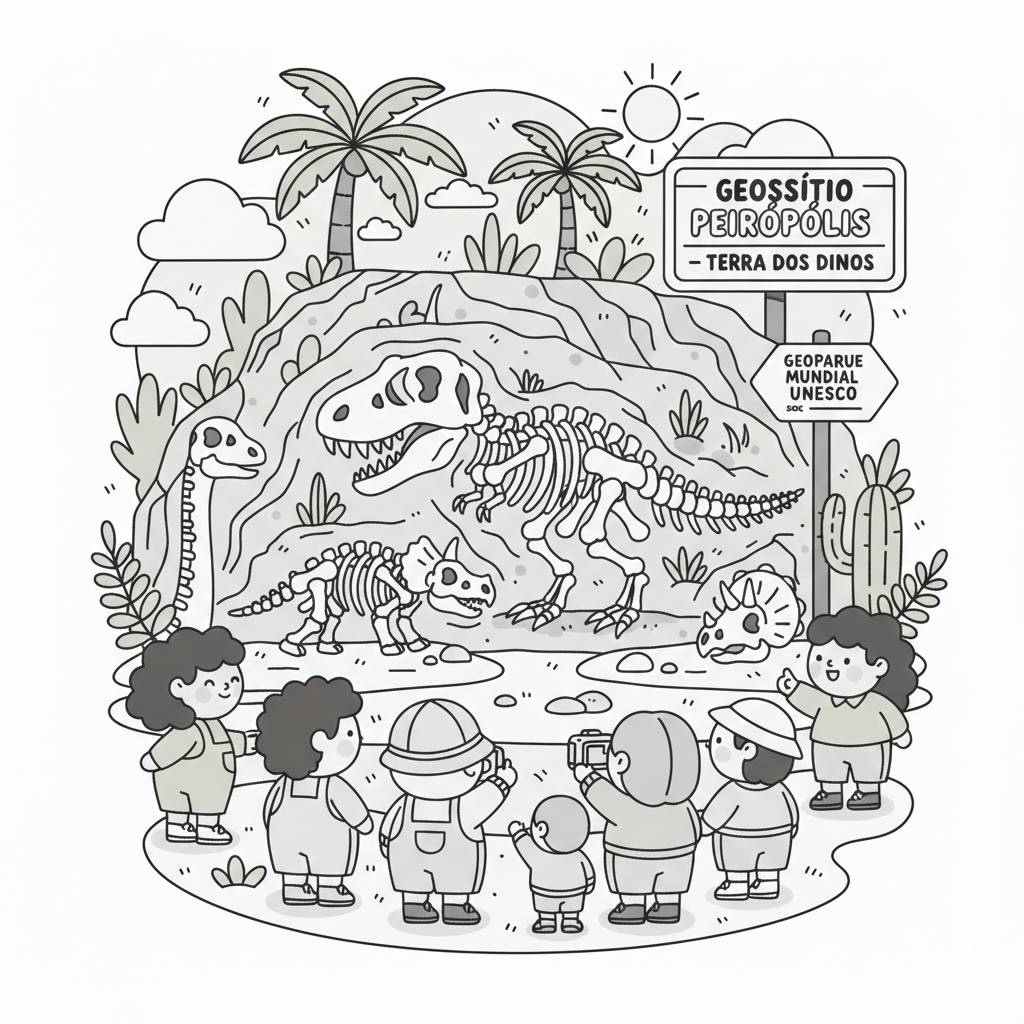 Geossítio Peirópolis preto e branco